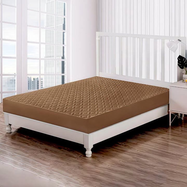 Cotton Quilted Waterproof Mattress Cover - Copper